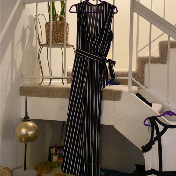Striped Dressy Jumpsuit - Picture 2 of 6